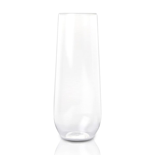 Smarty Had A Party 9 oz. Clear Stemless Plastic Champagne Flutes (64 Glasses), 64PK 03709-CASE - main